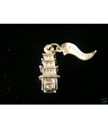 Vintage Sterling Japanese Pagoda Charm Gold Plated - £12.77 GBP