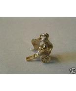 Vintage Sterling Movable Rickshaw Charm Gold Plated - £12.74 GBP