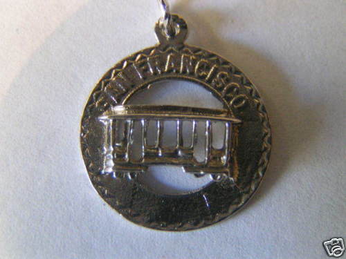 Vintage Sterling Silver Cable Car Disc Charm - $9.99