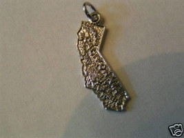 Vintage Sterling Silver California Map Charm #1 - £6.26 GBP