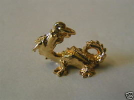 Vintage Sterling Silver Dragon Charm Gold Plated - $16.99