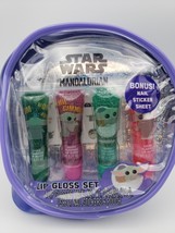 Star Wars The Mandalorian Lip Gloss Set (4 Lip Gloss &amp; 1 Sheet Nail Stickers)New - £7.11 GBP