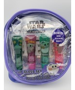 Star Wars The Mandalorian Lip Gloss Set (4 Lip Gloss &amp; 1 Sheet Nail Stic... - £7.00 GBP