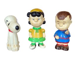 Vtg 1970s Peanuts Ceramic Hand Painted Figurines 8&quot;  Snoopy Lucy Linus - £43.43 GBP