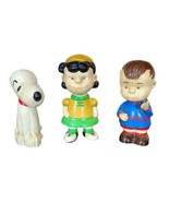 Vtg 1970s Peanuts Ceramic Hand Painted Figurines 8&quot;  Snoopy Lucy Linus - £41.07 GBP