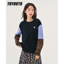 Toyouth Women Fleece Sweatshirt 2022 Winter Long Sleeve O Neck Loose Hoodie Pane - £116.20 GBP