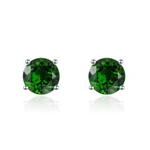 Genuine Green Chrome Diopside Solid 925 Silver Earring Women Fine Jewelry Multi- - £28.97 GBP