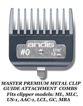 Andis #0–1/16 1.5m PREMIUM METAL CLIP GUIDE COMB*Fit ML MASTER,LCL,AAC-1... - £14.93 GBP