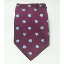 Burberry Men Dress Silk Tie Burgundy Italy 4&quot; wide 58&quot; long  - £111.17 GBP