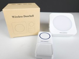 Recarpet Wireless Doorbell, Cordless Waterproof Door Bell Ringer w Flashing Ligh - £18.37 GBP
