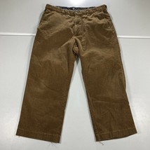 Haggar Corduroy Pants Mens 34 x 24 Brown Khaki Dress Workwear Office Pockets  - £23.72 GBP
