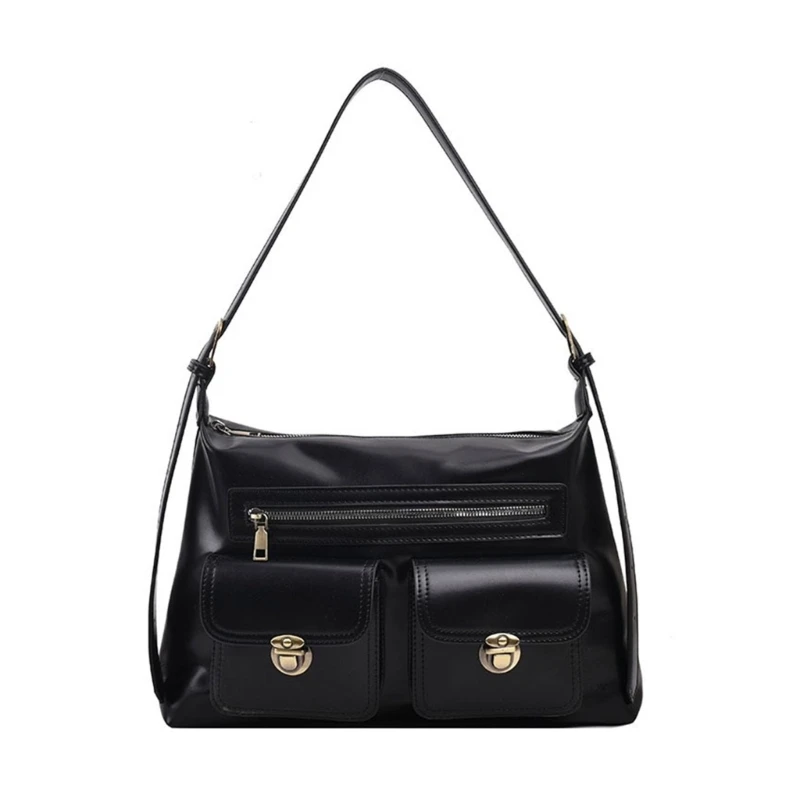 Women Multi-Pocket Messengers Bag Leather Shoulder Bag Solid Color Cross... - £34.92 GBP