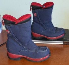 Lands End Snow Boots Kids 11M Blue Red Winter Rain WATERPROOF - $348.17 MXN