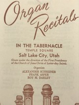 Organ Recitals Temple Square Tabernacle Salt Lake City Utah Paper Advert... - $12.95