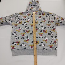 Disney Mickey Mouse Youth Medium Hoodie Gray All Over Print Pullover Sweatshirt image 7