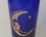 Culver Cobalt Blue Glass Tumbler Moon and Stars Gold Glass 5.88 in. Vint... - $16.78