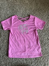 Body Glove Girls Activewear T-Shirt Pink Tulip Hem Crisscross Back Scoop 10 - £6.86 GBP