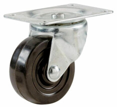 1-1/2 inch General Use Rubber Swivel Plate Caster with 40 lb. Load Rating - $166.82 MXN
