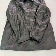 East 5th Women's Black Genuine Leather Full Button Coat Jacket Size XL image 13