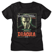 Dracula Terrifying Christopher Lee Women&#39;s T Shirt Vampire Hammer Horror - £19.64 GBP+