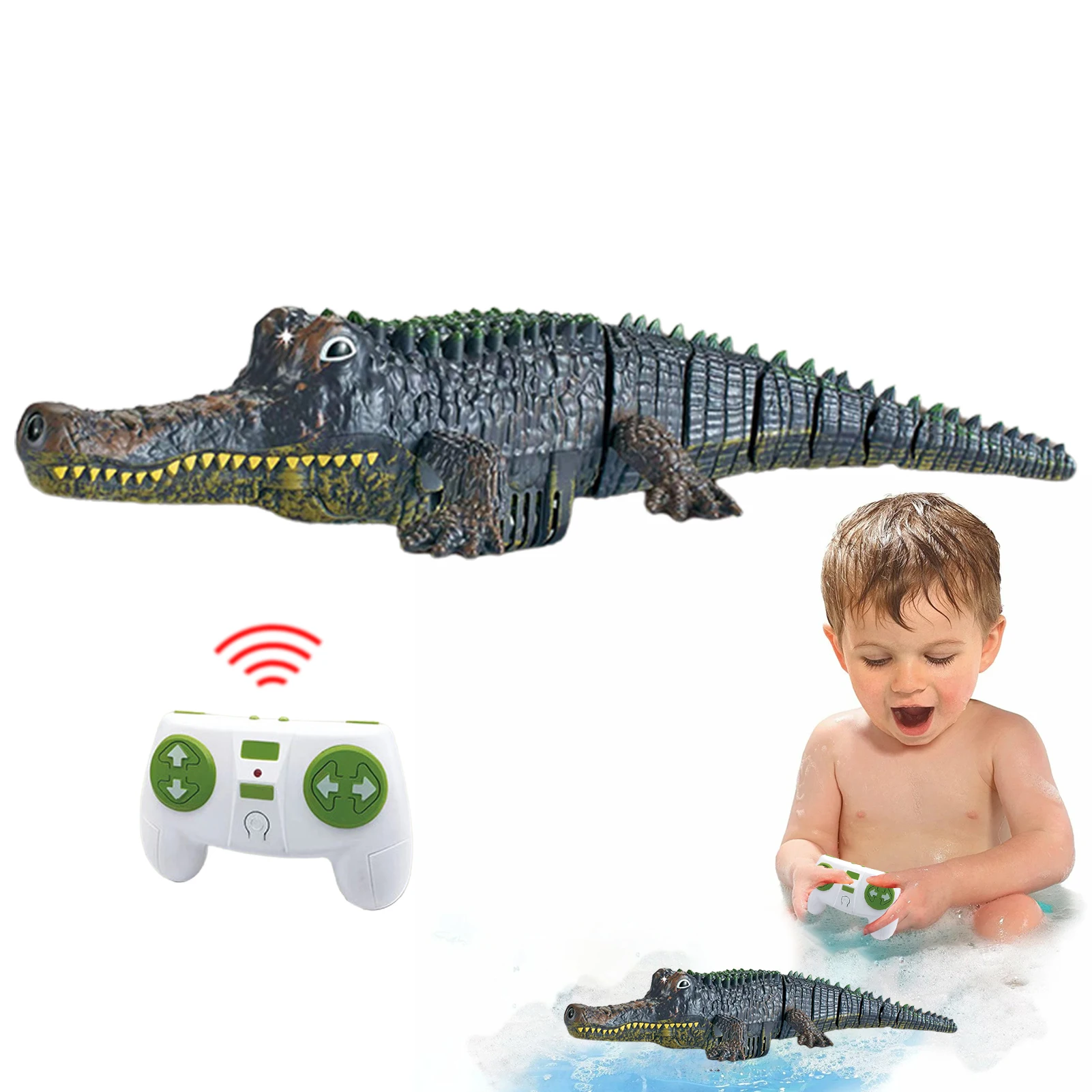 Remote Control Crocodile Simulation Animal Alligator RC Boats Prank Toys... - $25.38+