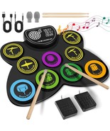 Cahaya Electronic Drum Pad Set: Roll-Up 9-Pads Portable Electric Practic... - $44.96