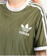 adidas Originals Women&#39;s Adicolor 3-Stripes Pinstripe T-Shirt Green Size... - $29.99
