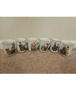 Lot of 6 Norman Rockwell Museum Porcelain Mugs Gold Trim Memories, Toyma... - £16.39 GBP