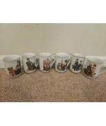 Lot of 6 Norman Rockwell Museum Porcelain Mugs Gold Trim Memories, Toyma... - $21.99