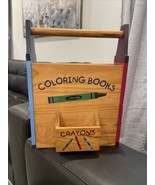 Vintage Wooden Crayon/Coloring Book Holder Carrier - $568.49 MXN