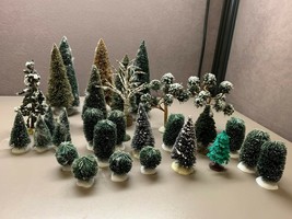 Christmas Lot of 29 Mostly Department 56 Bottle Brush Sisal Christmas Trees - £71.32 GBP