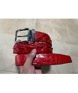 Size 38&quot; Genuine Red Hornback Alligator Crocodile Leather Skin Belt W 1.5&quot; - $55.24