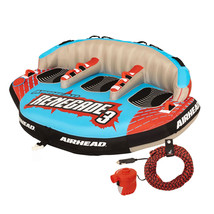 Airhead Renegade 3 Person Inflatable Towable Water Tube Kit w/ Boat Rope &amp; Pump - £427.64 GBP