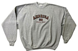 Hanes USA Womens Sweatshirt America 2XL Crewneck American Flag Patriotic - $23.05
