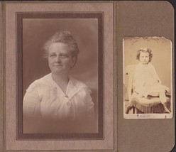 Susie L. Chute Macgowan (2) Antique Photos as Child &amp; Adult - Portland, Maine - £27.54 GBP