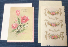 Vtg Unused  Pair of Get Well Glad You&#39;re Better Card Coronation Collection 937A - £12.13 GBP