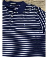 Ralph Lauren Polo Golf Shirt Blue/White Striped Pima Cotton Pony Logo Si... - £11.76 GBP