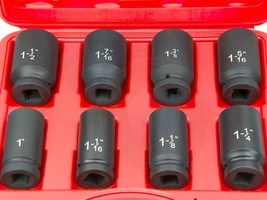8pcs 3/4in Square SAE Imperial Extra Deep Impact Large Axle Nut Socket - £48.24 GBP