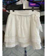 JOIE White 100% Cotton Layered Tie Side A-Line Mini Skirt  Sz 10 $228 NWT - $180.15 CAD