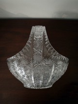 Gorgeous Bohemian QUEENS LACE 9&quot; Cut Glass Basket c1950 - £121.05 GBP