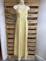 Band of the Free Yellow Paisley Dress Woman&#39;s Size Medium Boho Sundress ... - $29.69