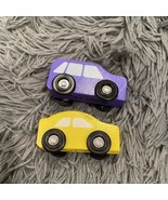 Melissa &amp; Doug 2 Classic Replacement Wooden Cars GH22070 Purple &amp; Yellow - $12.76 CAD