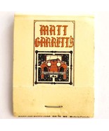 Matt Garrett&#39;s Restaurant Vintage Matchbook Massachusetts Matches Unstru... - $28.07 CAD