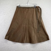 Gap Stretch Womens A Line Skirt Sz 8 Brown Velvet Ribbon Belt Rhinestone Accent - £11.09 GBP