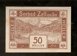 Austria Gutschein d. SEEBAD ZELL Am SEE 50 heller 1920 Notgeld banknote - £6.16 GBP
