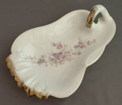 Vintage Lefton China Nappy Appetizer Dish Heirloom Rose Gold Trim Handpainted - £5.67 GBP