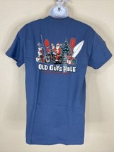 NWT Old Guys Rule Men Size M Blue Christmas Santa Motorcycle T Shirt Short Sleev - £5.75 GBP