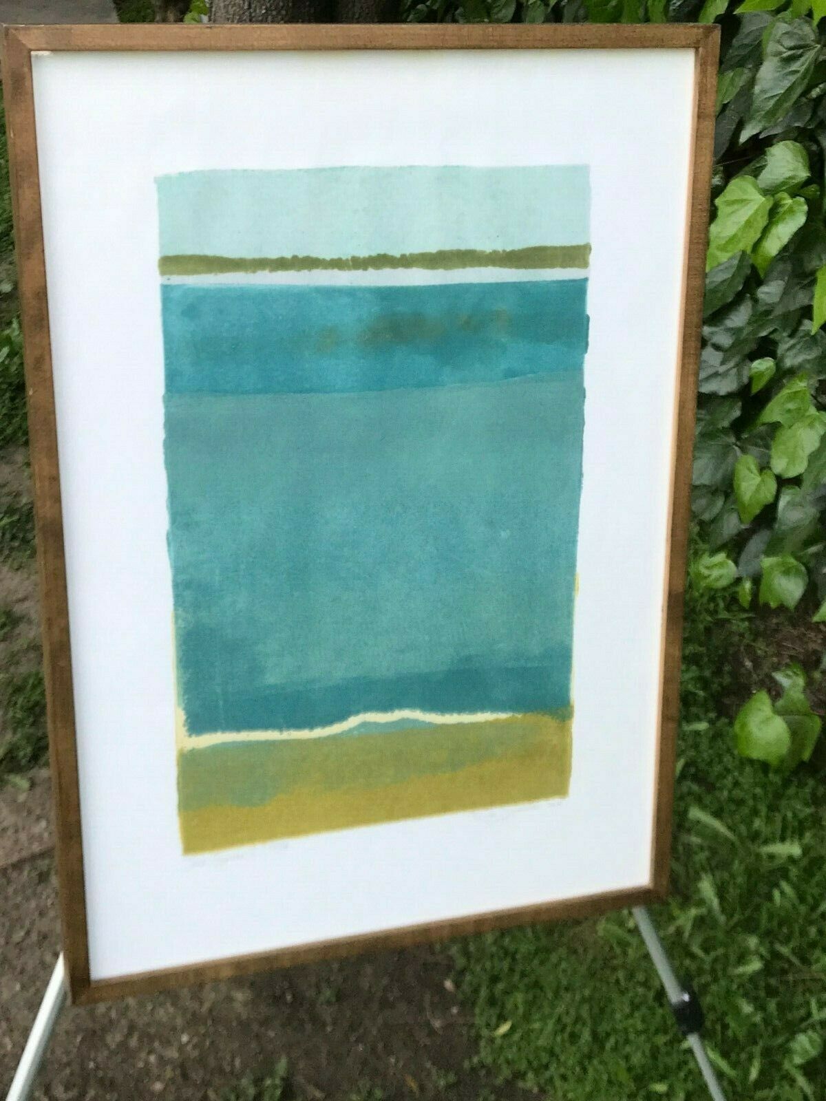 Primary image for ROB DELAMATER Vintage MODERN ABSTRACT CUBIST SEASCAPE ART SERIGRAPH Signed w/COA