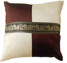 KN369 darkbrown Cushion cover Elephant checkered Throw Pillow Decoration Case - £7.13 GBP