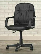 Ergonomic Black Faux Leather Swivel Lumbar Adjustable Office Task Chair - £121.09 GBP